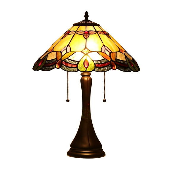 CHLOE Howard Tiffany-style 2 Light Table Lamp 16" Shade