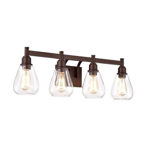 CHLOE Hudson Transitional 4 Light Oil Rubbed Bronze Bath Vanity Fixture 29" Wide