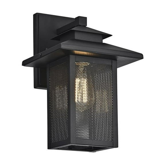 CHLOE Ironclad 1 Light Textured Black Outdoor Wall Sconce 13" Height
