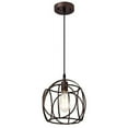thumbnail image 1 of CHLOE Ironclad Industrial 1 Light Bronze Mini Pendant Ceiling Fixture 10", 1 of 3
