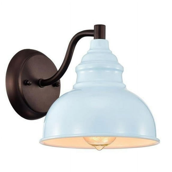 CHLOE Ironclad Industrial 1 Light Oil Rubbed Bronze Indoor Wall Sconce 8" Wide