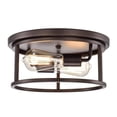 thumbnail image 1 of CHLOE Ironclad Industrial 2 Light Oil Rubbed Bronze Ceiling Flush Fixture 12", 1 of 3