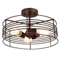 thumbnail image 1 of CHLOE Ironclad Industrial 3 Light Bronze Semi-Flush Ceiling Fixture 15", 1 of 5