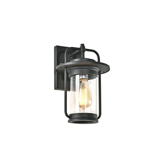 CHLOE Jeffrey Transitional 1 Light Textured Black Outdoor Wall Sconce 13" Height