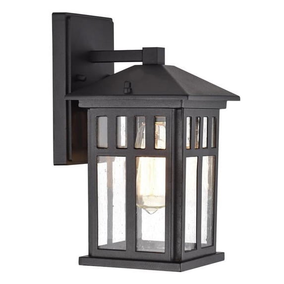 CHLOE Jesse Transitional 1 Light Textured Black Outdoor Wall Sconce 12" Height
