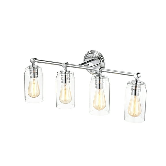 CHLOE Joyce Contemporary 4 Light Chrome Bath Vanity Fixture 28" Width