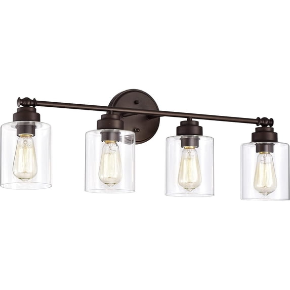 CHLOE Karson Transitional 4 Light Oil Rubbed Bronze Bath Vanity Fixture 30" Wide