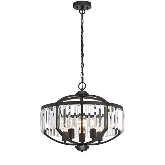CHLOE Kenna Transitional 5 Light Rubbed Bronze Ceiling Pendant Fixture 20" Width