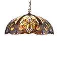 thumbnail image 1 of CHLOE Lennon Tiffany Bronze 2 Light Victorian Ceiling Pendant Fixture 18" Shade, 1 of 6