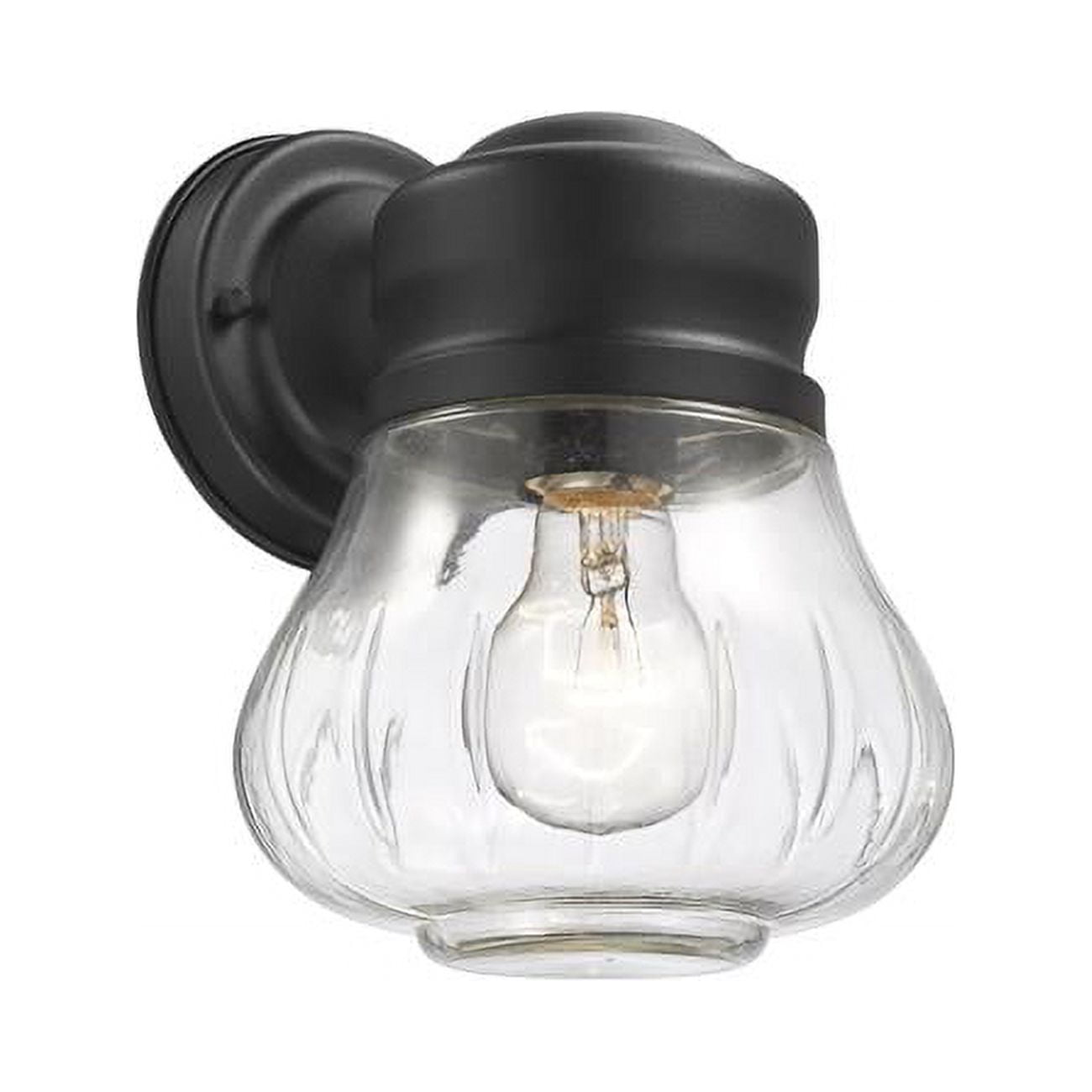 CHLOE Levi Transitional 1 Light Textured Black Outdoor Wall Sconce 9"