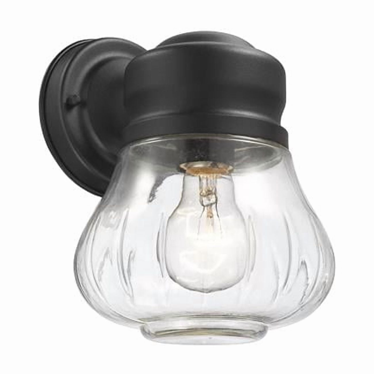 CHLOE Levi Transitional 1 Light Textured Black Outdoor Wall Sconce 9"