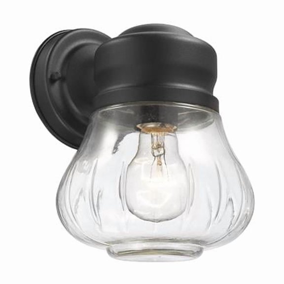 CHLOE Levi Transitional 1 Light Textured Black Outdoor Wall Sconce 9"