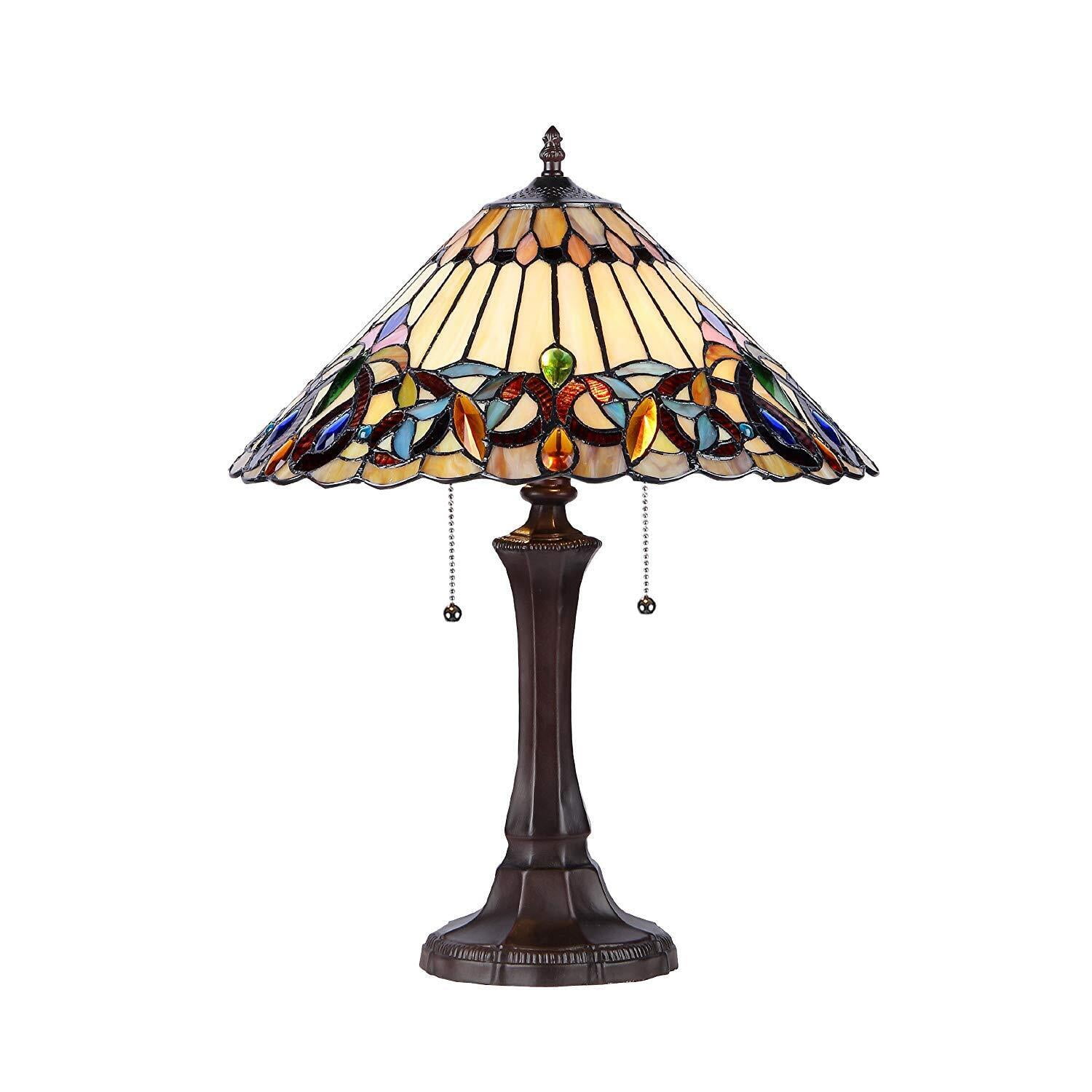 Victorian Ambrose 17" Bronze Tiffany-Style Table Lamp