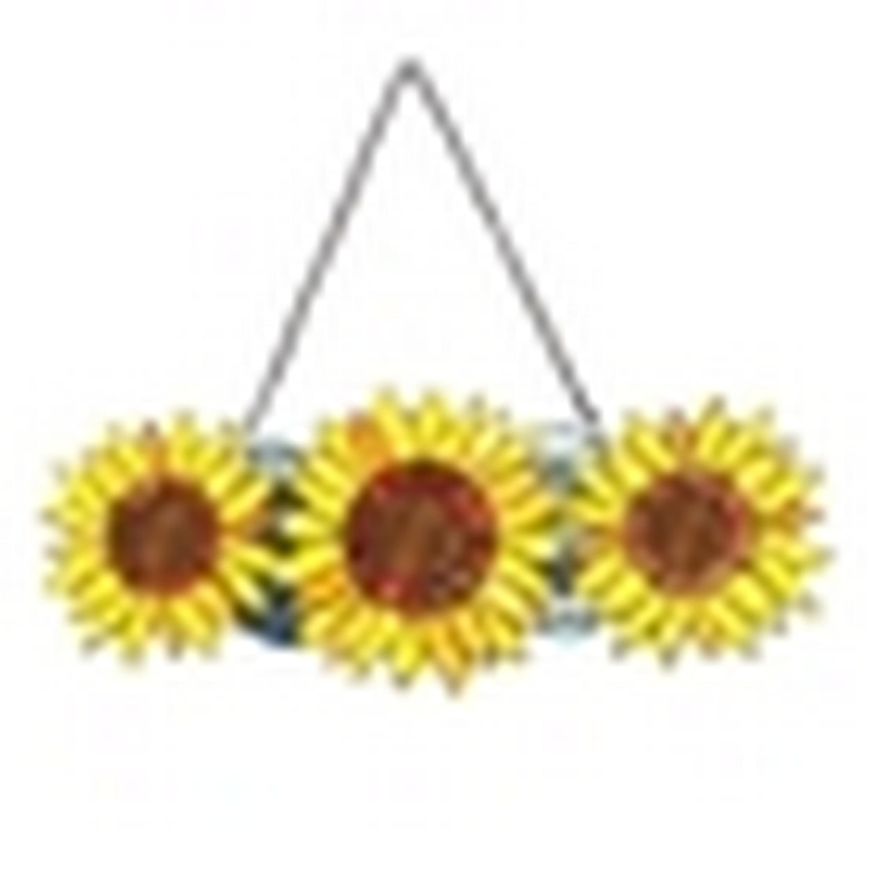 Annuus Floral-Style Yellow and Red Stained Glass Window Panel 22" Wide