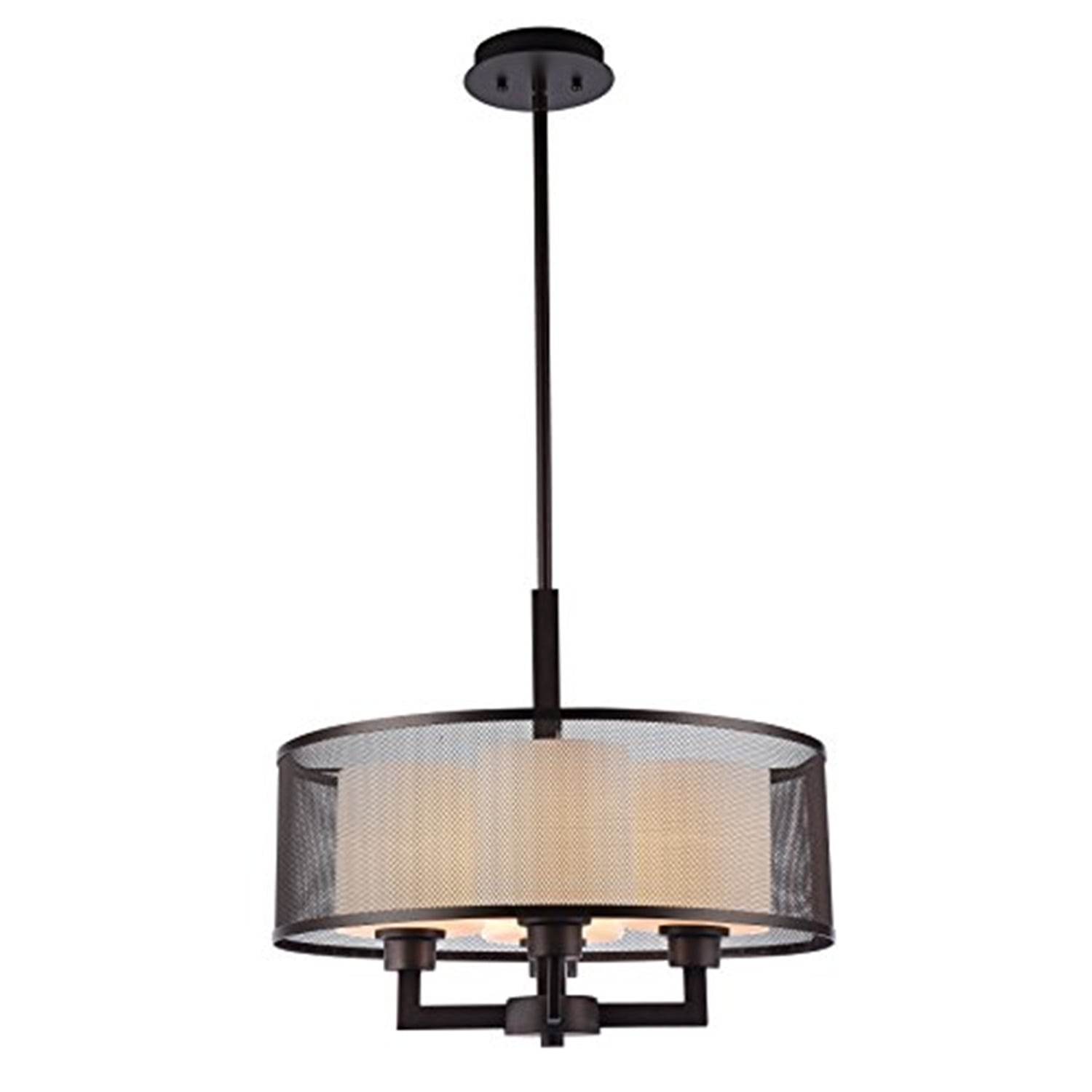 Audrey 19" Bronze and Glass 4-Light Pendant