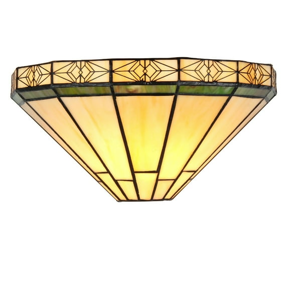 CHLOE Lighting BELLE Tiffany-style 1 Light Mission Wall Sconce 12" Wide