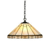 CHLOE Lighting BELLE Tiffany-style 2 Light Mission Ceiling Pendent 18 Shade