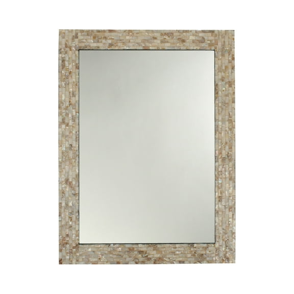 CHLOE Lighting CHLOE'S Reflection Seashell Finish Rectangular Framed Wall Mirror 32" Height