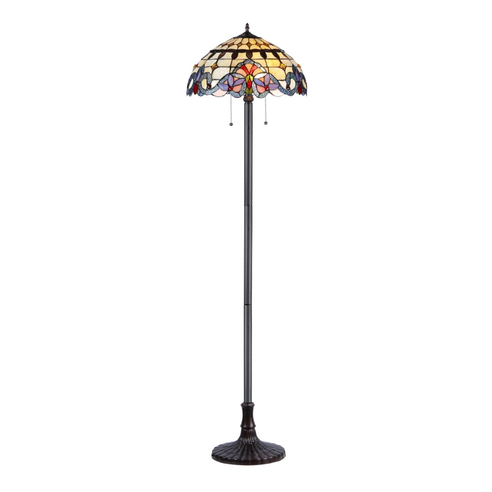 CHLOE Lighting COOPER Tiffany-style 2 Light Victorian Floor Lamp 18" Shade