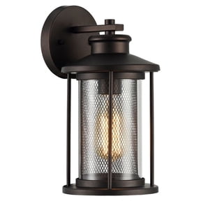 CHLOE Lighting CRICHTON Transitional 1 Light Rubbed Bronze Outdoor Wall Sconce 11" Tall