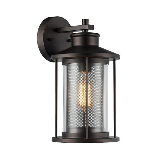CHLOE Lighting CRICHTON Transitional 1 Light Rubbed Bronze Outdoor Wall Sconce 14" Tall
