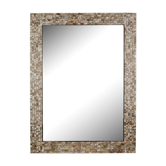 CHLOE Lighting Chloe'S Reflection Seashell Finish Rectangular Framed Wall Mirror 32" Height