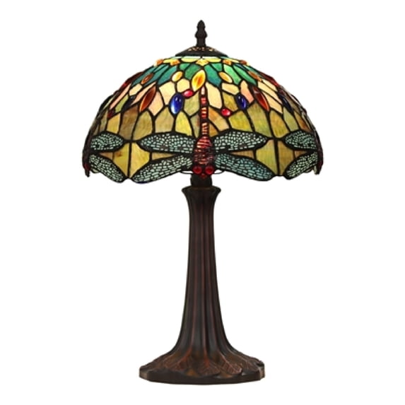 CHLOE Lighting EMPRESS Tiffany-style Dark Bronze 1 Light Table Lamp 12" Shade