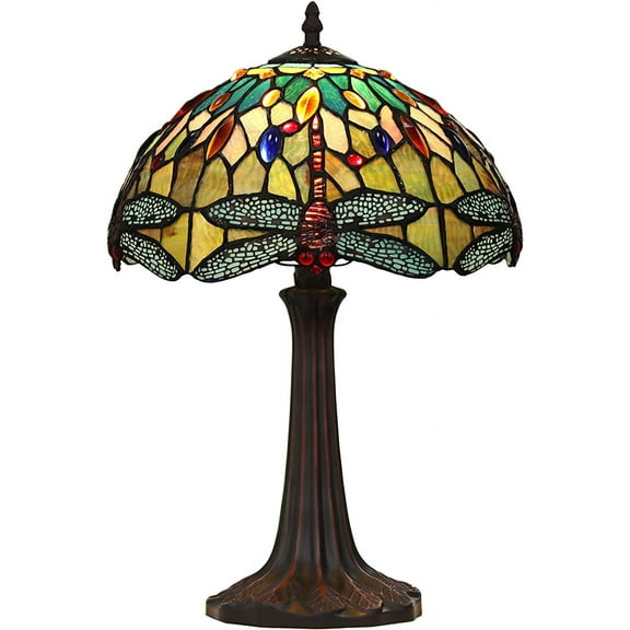 CHLOE Lighting Empress Tiffany-Style Dark Bronze 1 Light Table Lamp 12" Shade