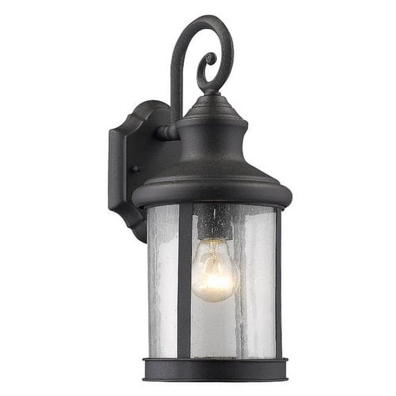 CHLOE Lighting GALAHAD Transitional 1 Light Black Outdoor Wall Sconce 16" Height