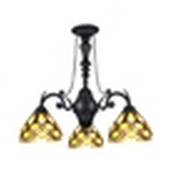 CHLOE Lighting GEORGIA Tiffany-Style Victorian Stained Glass Mini Chandelier 21" Width