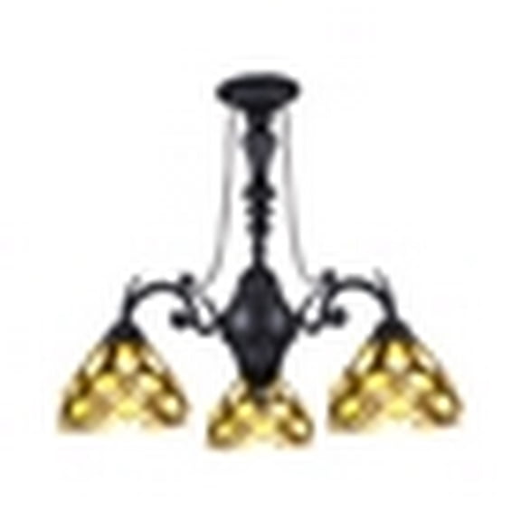 CHLOE Lighting GEORGIA Tiffany-Style Victorian Stained Glass Mini Chandelier 21" Width