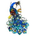 thumbnail image 1 of CHLOE Lighting GLORY Tiffany-glass Peacock Window Panel 17x25, 1 of 2