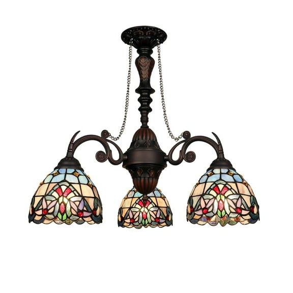CHLOE Lighting Grenville Victorian-Style Dark Bronze 3-Light Mini Chandelier 24" Wide