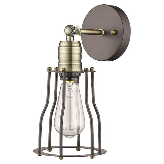 CHLOE Lighting IRONCLAD Industrial-style 1 Light Rubbed Bronze Wall Sconce 6" Wide