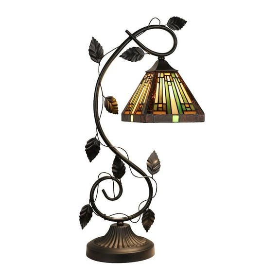 CHLOE Lighting Innes Tiffany-Style 1-Light Mission Accent Table Lamp 6" Shade