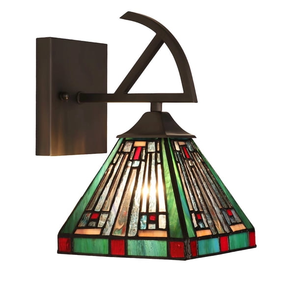 CHLOE Lighting Innes Tiffany-Style 1-Light Mission Wall Sconce 6" Shade
