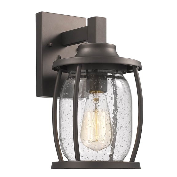 CHLOE Lighting JACKSON Transitional 1 Light Rubbed Bronze Outdoor Wall Sconce 12" Tall