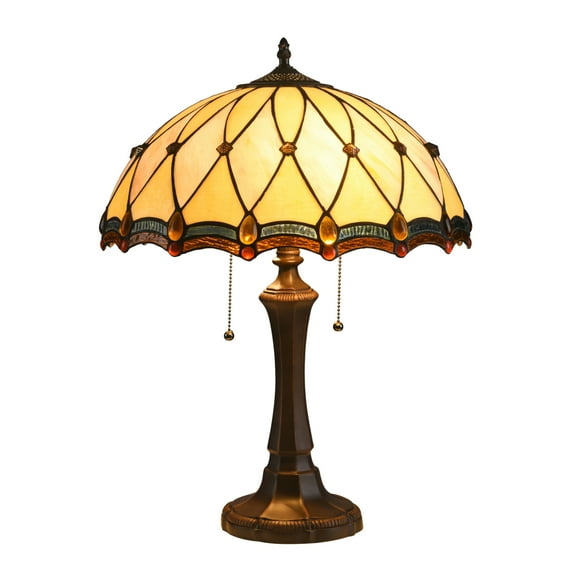 CHLOE Lighting JOSEPHINE Tiffany-style 2 Light Victorian Table Lamp 16" Shade
