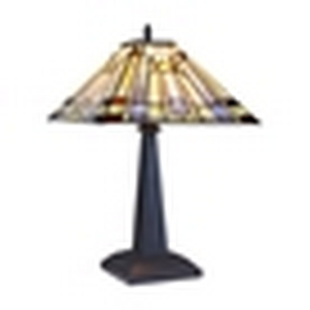 Kinsey 12" Blackish Bronze Stained Glass Mission-Style Table Lamp