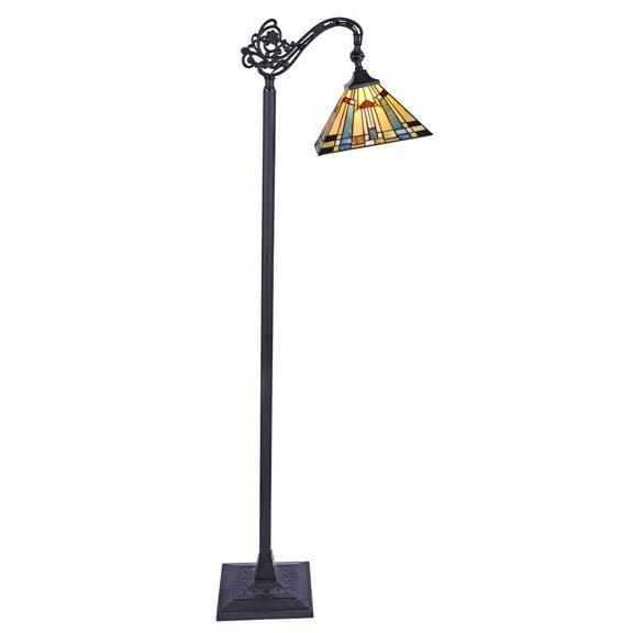 CHLOE Lighting KINSEY Tiffany-style 1 Light Reading Floor Lamp 11" Wide