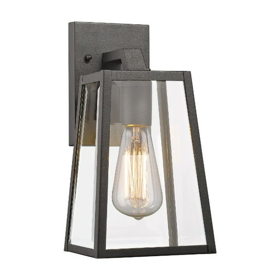 CHLOE Lighting LEODEGRANCE Transitional 1 Light Black Outdoor Wall Sconce 11" Height