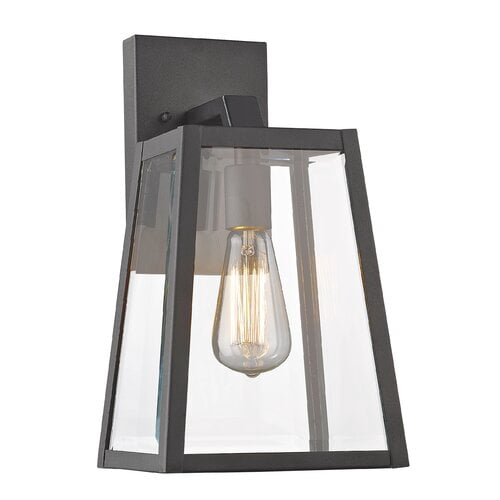 CHLOE Lighting LEODEGRANCE Transitional 1 Light Black Outdoor Wall Sconce 14" Height