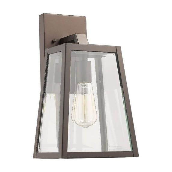CHLOE Lighting LEODEGRANCE Transitional 1 Light Rubbed Bronze Outdoor Wall Sconce 14" Height
