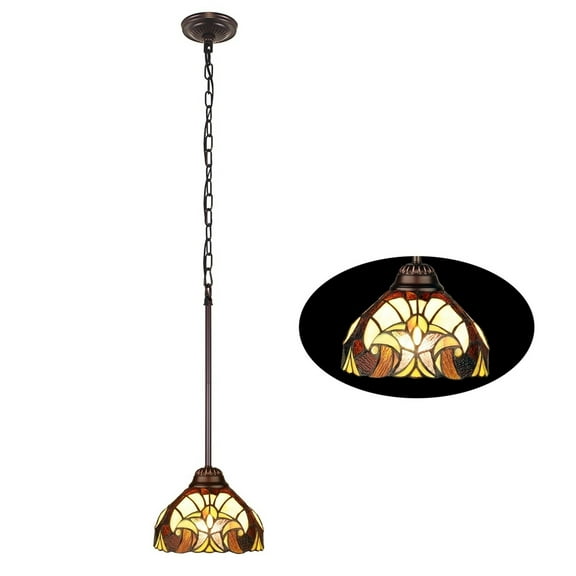 CHLOE Lighting LIAISON Victorian-Style 1-Light Antique Dark Bronze Finish Ceiling Mini Pendant 8" Shade