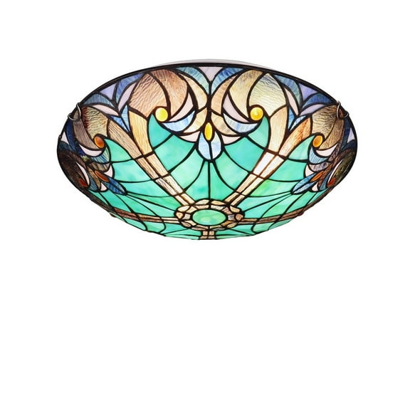 CHLOE Lighting LIAISON Victorian-Style 3-Light Antique Dark Bronze Finish Ceiling Flush-Mount 16" Wide