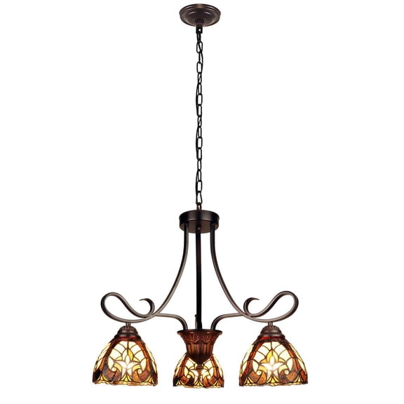 CHLOE Lighting Victorian-Style 3-Light Antique Dark Bronze Finish Mini Chandelier 25" Wide