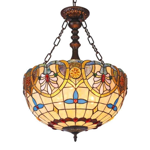 CHLOE Lighting LIANA Tiffany-style 2 Light Victorian Inverted Ceiling ...