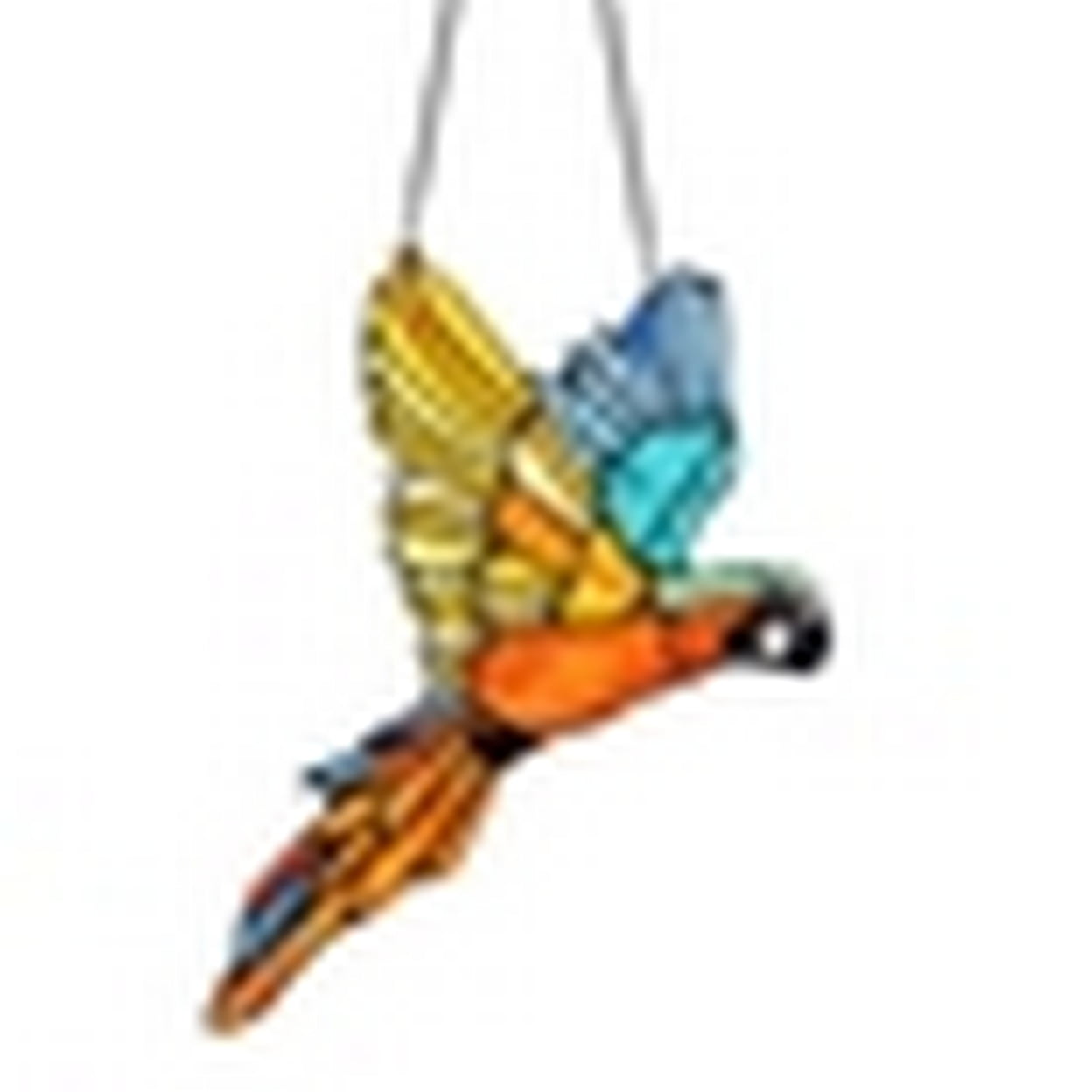 Vibrant Macaw Stained Glass Window Panel with Copper Foil
