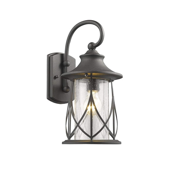 CHLOE Lighting MARHAUS Transitional 1 Light Black Outdoor Wall Sconce 15" Height