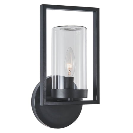 CHLOE Lighting MATTHEW Transitional 1 Light Textured Black Outdoor/Indoor Wall Sconce 13" Tall